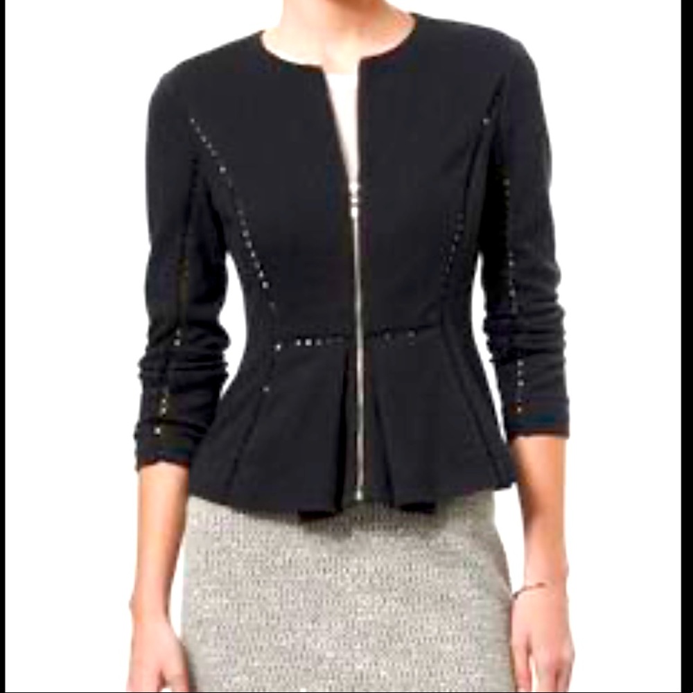 REBECCA TAYLOR NWOT Black Stretch Peplum Blazer